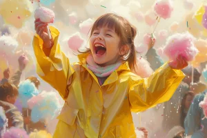 a girl laughing. memory improvement in kids